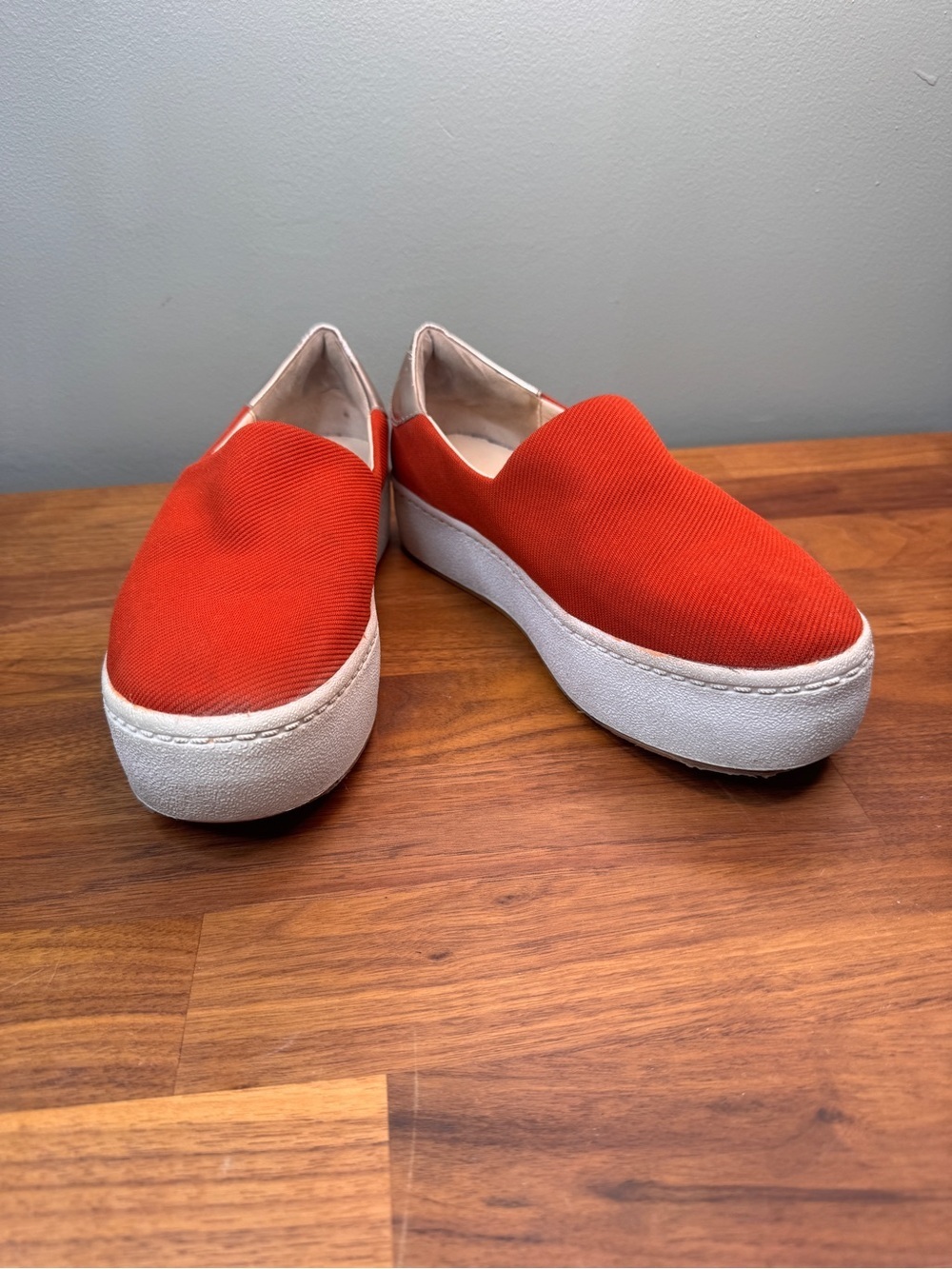 Zara Woman Slip-On Platform Sneakers - Orange Size 37